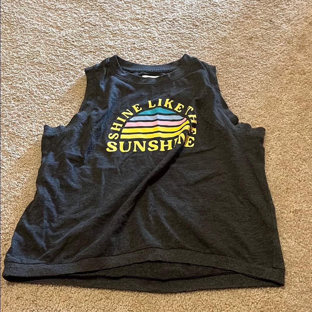 Kids Black Graphic Tank Top